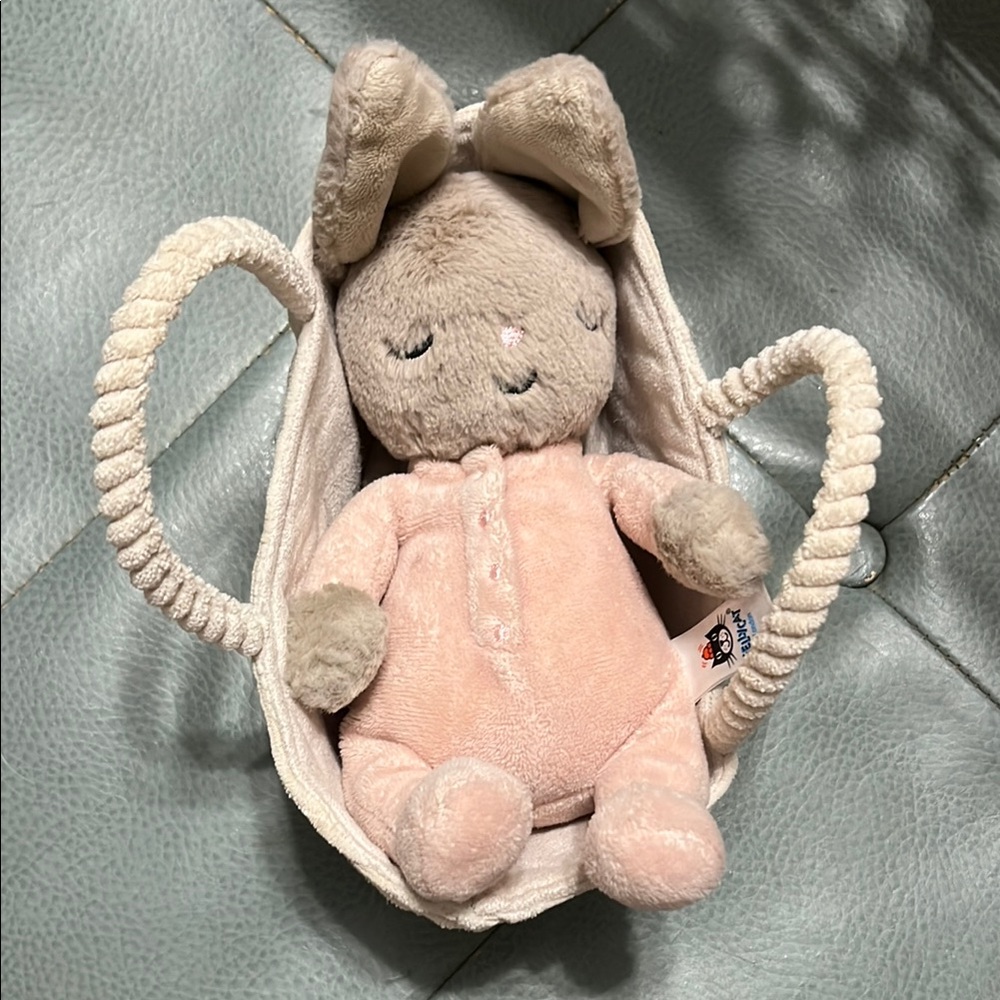 Jellycat baby bunny in basket